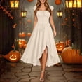 thumbnail image 2 of QATAINLAV Woman Renaissance Dress Gothic Medieval Corset Peasant Costume Lace-Up Front Ruched Neckline Halloween Gown, 2 of 7