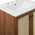 thumbnail image 4 of Pemberly Row 24" Modern Wood Bathroom Vanity with Rattan Door in Walnut/White, 4 of 16