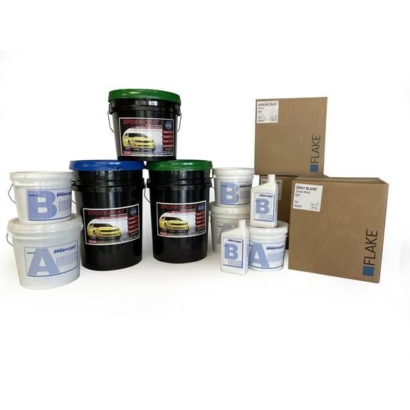 EPOXY-COAT - High Performance DIY Epoxy Floor Coating "Premium" Full Kit with Clear Top Coat (Taupe), 3.0 gal, covers up to 500sf or 2 car garage