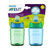 Philips Avent My Easy Sippy Cup with Soft Spout and Spill-Proof Design, Blue/Green, 9oz, 2pk, SCF553/25