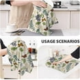 thumbnail image 6 of Cute Botanic Butterfly Kitchen Towels Decorative Set of 2, Green Herbs Leaves Dish Towels for Drying Dishes, Soft Absorbent Hand Drying Cloth Holiday Housewarming Gift Farmhouse Bar Home Decor, 6 of 6