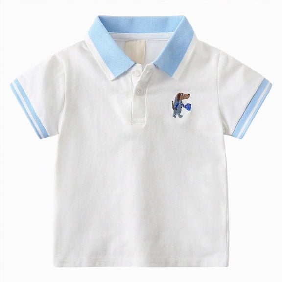 Ccpelsie Tees for Boys Kids Summer Short Sleeve T-Shirt Cool Print for Boys Casual(White,2-3 Years)