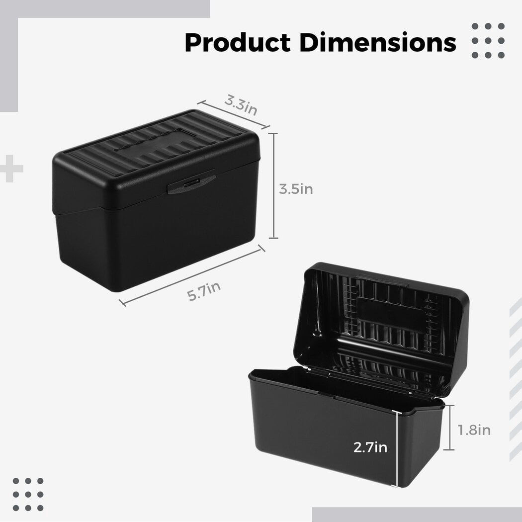 12Pcs 3"x 5" Index Card Organizer Box, Note Card Stationery Holder, Flash Card Container, Plastic Storage Box for Office Supplies, Business Cards, Recipes, Addresses