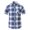 Dark Blue, variant on WREESH Men's Button Down Plaid Shirts Casual Short Sleeve with Cotton , Pocket, and Turndown Collar Dark Blue
