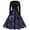 Dark Blue, variant on Women's Fashion Vintage Long Sleeve Round Neck Halloween Printed Party Gown Dress with Elegant Design for Evening Events and Gothic Occasions ,Royal Blue S