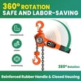 thumbnail image 4 of 3 Tons Chain Hoist with Weston Style Double-Pawl Brake, Hand Lever Chain Hoist, 360°Rotation Lift Lever Block Chain Hoist, for Garage, Factory, Dock (3 TON 10 FT), 4 of 8