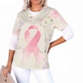 thumbnail image 5 of YOIAVAIOY Gray Pink Scrub Tops for Women Ribbon Breast Cancer Awareness Scrubs Comfortable Lightweight Nursing Uniforms V-neck Short Sleeve Working Uniforms Shirt with Pockets XL, 5 of 5