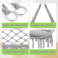 thumbnail image 4 of Magshion 2-Person Hammock Chair Macrame Swing with Soft Cushion, Cotton Rope Hanging Chair for Indoor Outdoor Patio Backyard, 700lbs Weight Capacity, Grey, 4 of 8