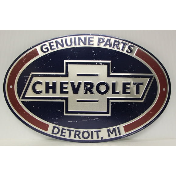 Letrero de metal con piezas originales de Chevrolet desgastadas, 30 x 45 cm
