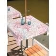 thumbnail image 2 of Outdoor Table Cloth with Umbrella Hole and Zipper, Pink Grey Coral Coastal Waterproof Square Tablecloth 54"x54", Summer Beach Seaside Nautical Washable Table Cover for Outside Party Patio Picnic, 2 of 8