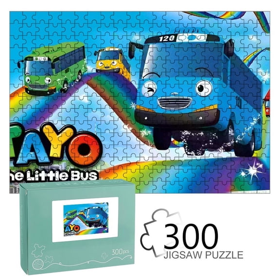 Tayo the Little Bus-themed Wooden jigsaw Puzzle for home Decoration or gift for fans friend,family.300pc