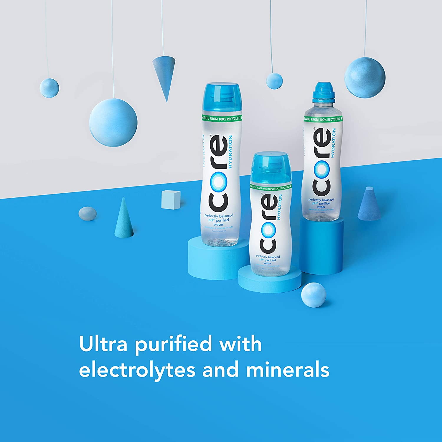 Core Hydration Nutrient Enhanced Water, Perfect 7.4 Natural pH, Ultra-Purified With Electrolytes and Minerals, 16.9 oz Bottles (Pack of 12)