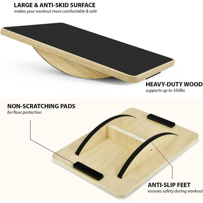 Yes4All Rocker Wooden Balance Board for Desk Rehab 350lbs Support Black Walmart
