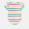 thumbnail image 2 of Disney Minnie Mouse Daisy Baby Girls Bodysuits Ruffled Short Sleeve Colorful Striped Onesies Romper Gifts Sizes 0/3M-18M, 2 of 6