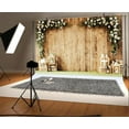 thumbnail image 3 of 7 x 5 ft Wedding Wood Wall Rustic Floral Backdrop Bride Shower Reception Ceremony Photography Backdrop Wedding Party Decoration Photography Banner Props Photography Studio Props, 3 of 5