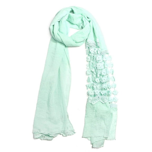 Womens Lace Oblong 28 Inch by 80 Inch Scarf Mint