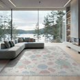 thumbnail image 2 of ODIKA 8'x10' Washable Area Rug Whimsical Entry Scattered Polka Dot Motifs Pink Navy Cute Playful for King Size Bedroom Under Bed, Master Suite, Non-Shedding, Easy Care, 2 of 7