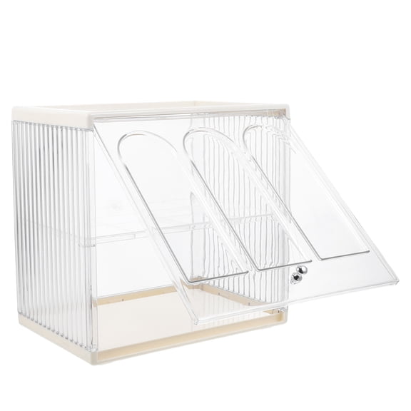 PTOOTP Airtight Bread Box White with Clear Lid, ABS Plastic, Kitchen Storage for Fresh Bread and Food