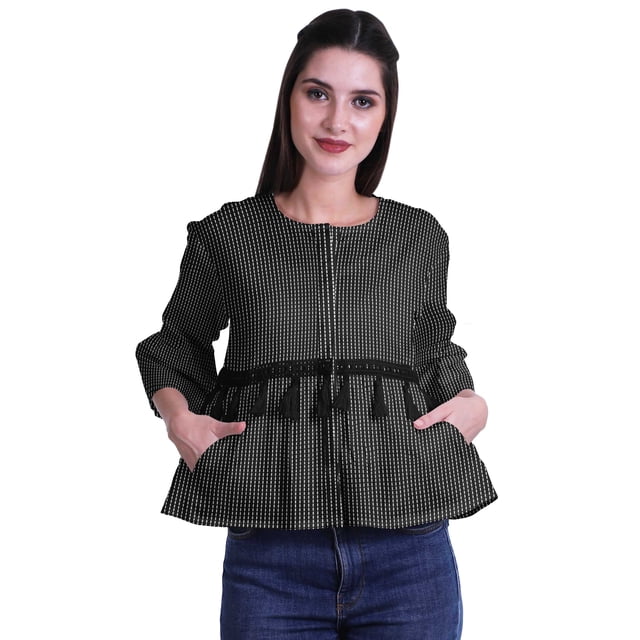 Moomaya Hauts à Manches Cloche pour Femmes en Coton avec Poche T-Shirt d'Été
