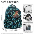 thumbnail image 5 of FKELYI Large Capacity Schoolbag for Kids Backpack with Multi-Pockets Blue Fire Dinosaur Print 17 Inch School Backpacks Bookbag Causal Daypack for Back-to-School, 5 of 6