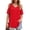 Red, variant on Women's Shirts Cold Shoulder Tops Summer Short Sleeve V Neck Loose Fit T Shirt Basic Black Tee Blouse