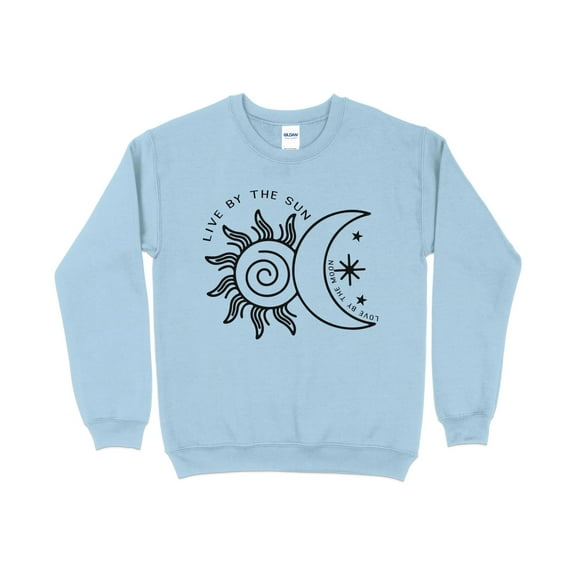 Live By The Sun Love By The Moon Sweatshirt, Unisex Graphic Pullover, Aesthetic Clothing, Boho Chic Comfort Wear, Casual Style Top