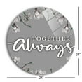 thumbnail image 3 of Together Always Soft Grey Floral 24 inch Glass Round Wall Hanging Sign, 3 of 4