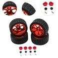 thumbnail image 6 of Kuntesetty RC Wheel Rims Rubber Tires Kit Replacement M3 Wheel Nut for 144001 1:12 1:18 Red, 6 of 9