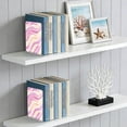 thumbnail image 5 of Acrylic Bookends 2 Pairs Decorative Book Stoppers for Home Office Desk Organizer Pastel Pink Wavy Lines, 5 of 6