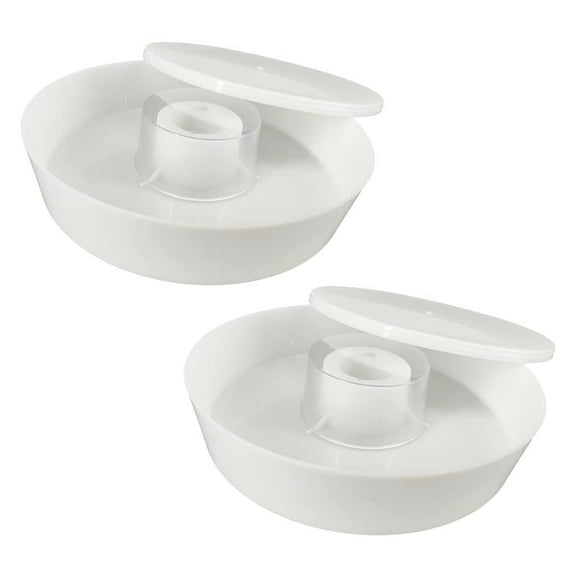 AukBeeFun 2 Pcs Honey Bee Rapid Round Feeder White Plastic Bee Feeder Professional Beekeeping Tools
