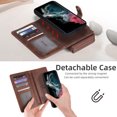 thumbnail image 6 of Feishell for Samsung Galaxy S22 Ultra 5G Crossbody Wallet Case,PU Leather Lager Capacity Detachable Cover Magnetic Buckle Card Slots Zipper Pocket Stand Phone Case with Adjustable Shoulder Strap,Brown, 6 of 8