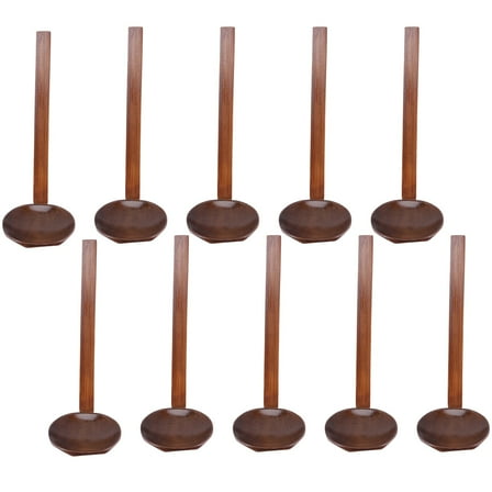 Japanese 8.5 inch Ramen Handcrafted Wooden Soup Spoon Utensils Set for Kitchen, Hot Pot 10 Pcs