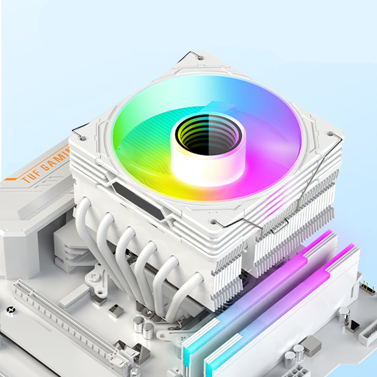 RUISINERY CPU Air Coolers 6Heat Pipe Coolers ARGB 12cm Fan with Advanced Heat Tube for Enhances Cooling Fan