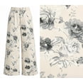 thumbnail image 6 of sicmoss Women's White Floral Print Mid Rise Cropped Wide Leg Jeans Boho Baggy with Pockets, 6 of 7