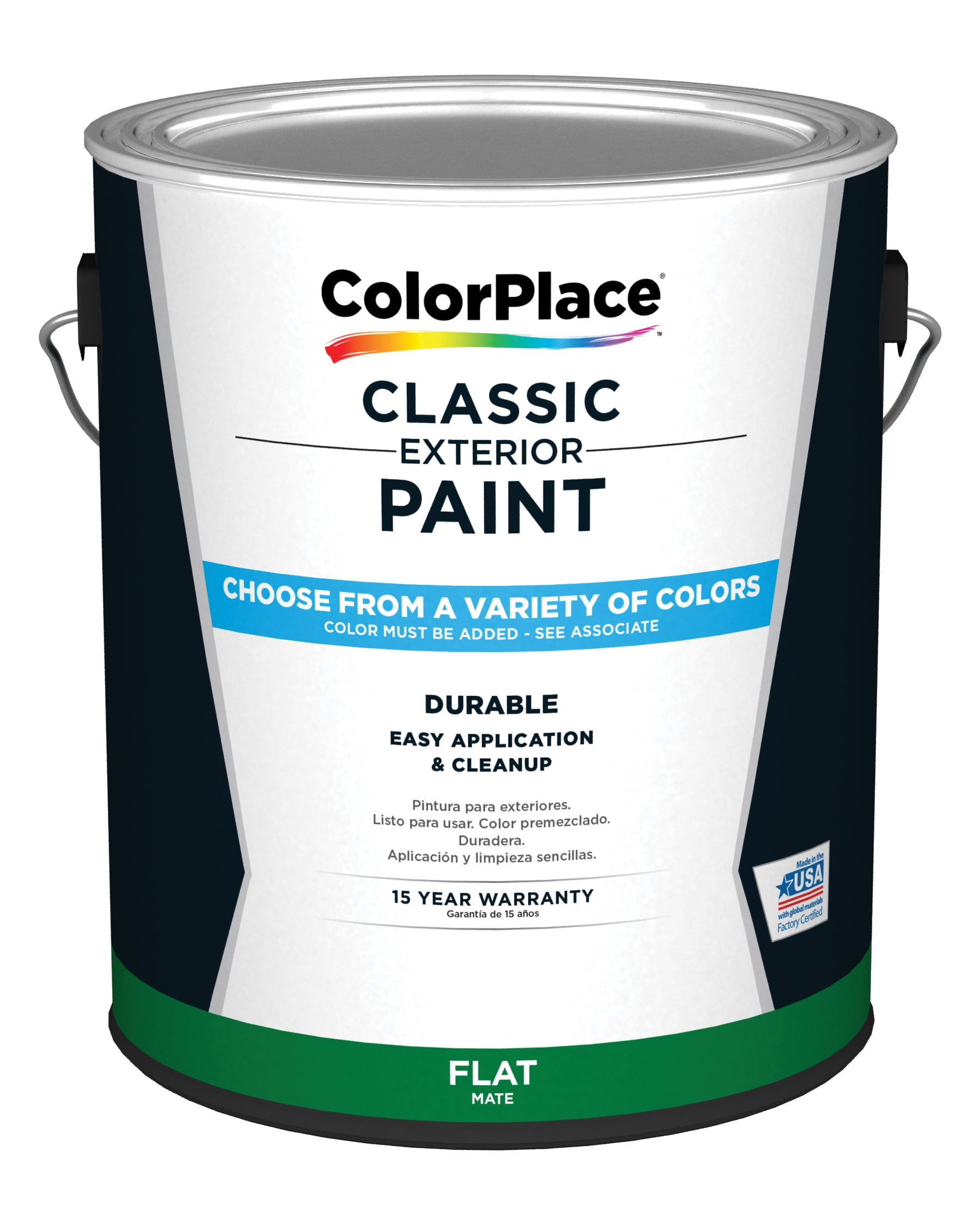 ColorPlace Classic Exterior House Paint, Flat, Medium Base, 1 Gallon