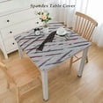 thumbnail image 3 of HAOXIT Modern Elastic Edge Square Tablecloth - Machine Washable with Stylish Irregular Pattern for Dining Room Decor 54''x54'', 3 of 8