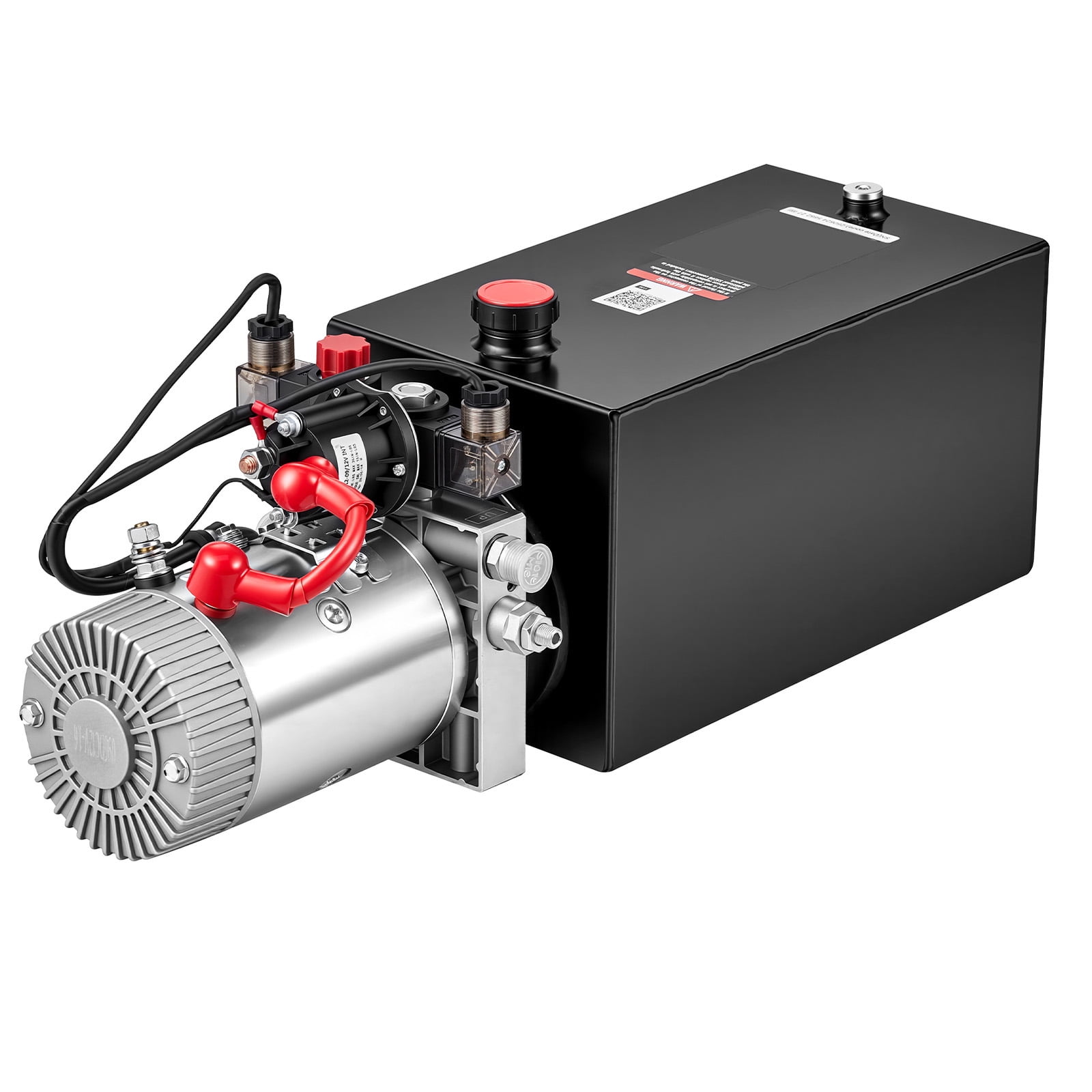 KFFKFF 10 Quart Hydraulic Pump, Double Acting Hydraulic Trailer Pump, 3200 PSI Max Pressure, 0.91 GPM Flow Rate, DC12V 1.6KW Power Unit for Dump Trailer and Vehicle Lifting (Horizontal Setup)