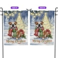 thumbnail image 2 of Merry Christmas Bulldog Snowy Winter with Gifts Tree Decorations Garden Flag 12x18in Double Sided Dog Lover Gifts Idea Outdoor Decor - 12020, 2 of 5