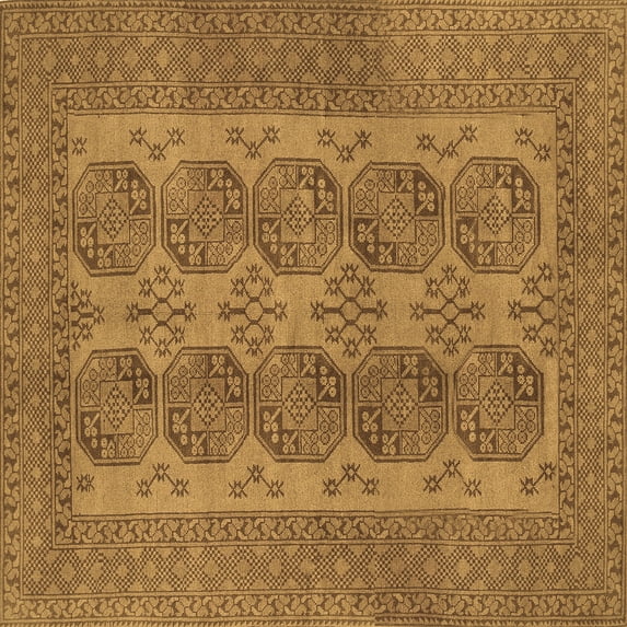 Ahgly Company Indoor Square Persian Brown Traditional Area Rugs, 7' Square