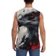 thumbnail image 4 of Balery Red Black Ink Style Bald Eagle Camisetas sin mangas para hombre, absorbe la humedad y protege contra el mal olor.-Small, 4 of 7