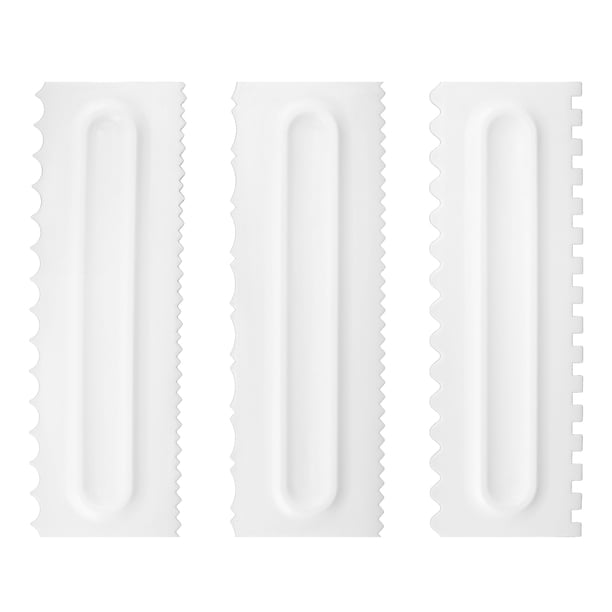 Raspador de crema, 3 piezas/juego, raspador de crema, raspador de plástico para pasteles, raspador de fondant, rendimiento sólido