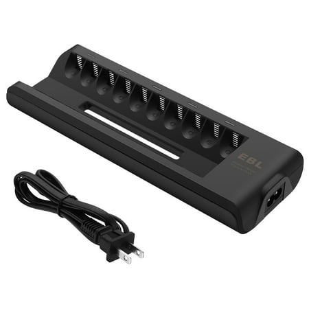 EBL 10 Bay Battery Charger for AA AAA Alkaline Battery Disposable Rechargeable