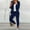 Navy women's two piece set a1, variant on Women's 2 Piece Set V Neck Long Sleeve Blazer Drawstring Pants Matching Casual Solid Basic Travel Outfits Lounge Wear Airport Clothes, Navy S