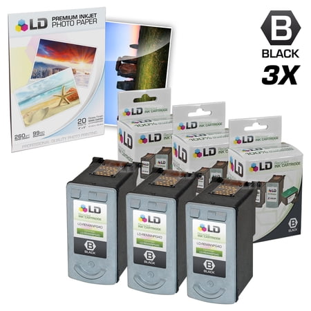 LD Products Remanufactured Ink Cartridge Replacement for PG-40 0615B002 (Black  3-Pack)