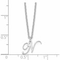 thumbnail image 3 of Sterling Silver Rhodium-Plated Letter N Initial Necklace Made In United States -Jewelry By Sweet Pea, 3 of 3