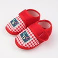 thumbnail image 6 of Infant Baby Girls Boys Shoes Soft Sole Toddler Slip On Newborn Check Letter Print Crib Moccasins Casual Sneaker First Walkers Loafers Flats for 0-18 Months, 6 of 6