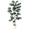 thumbnail image 1 of QinaQin Planta Monstera artificial con hojas realistas y maceta de cerámica, resistente a rayos UV, ideal para decoración de hogar u oficina en interior o exterior, 1 of 8