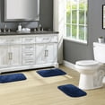 thumbnail image 2 of Garland Rug Traditional Washable Bath Rug Set, 3-Piece Set (17"x24" Bath Rug and Two 21"x34" Bath Rugs) Navy, 2 of 8