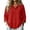 Red, variant on CFLVAEK Waffle Sweatshirt for Women Casual 3/4 Sleeve Pullover Tops Loose Fit Button Up Lapel Sweatshirts Trendy Summer Fall Top Khaki L