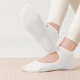 thumbnail image 6 of Naotn Women Stretch Knit Hollow Out Flat Socks Dot Bottom Grip Socks Yoga Gym Workout Breathable No Show Socks, 6 of 10